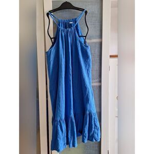 Old Navy Large Soft Royal Blue Seedless Tiered Ruffle Sun Dress